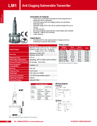Thumbnail of document Data Sheet - LM1 Anti-Clogging Submersible Pressure Transmitter
